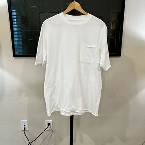 Abercrombie & Fitch - Soft Essentials Long Line T-shirt Raw Hem Medium - White